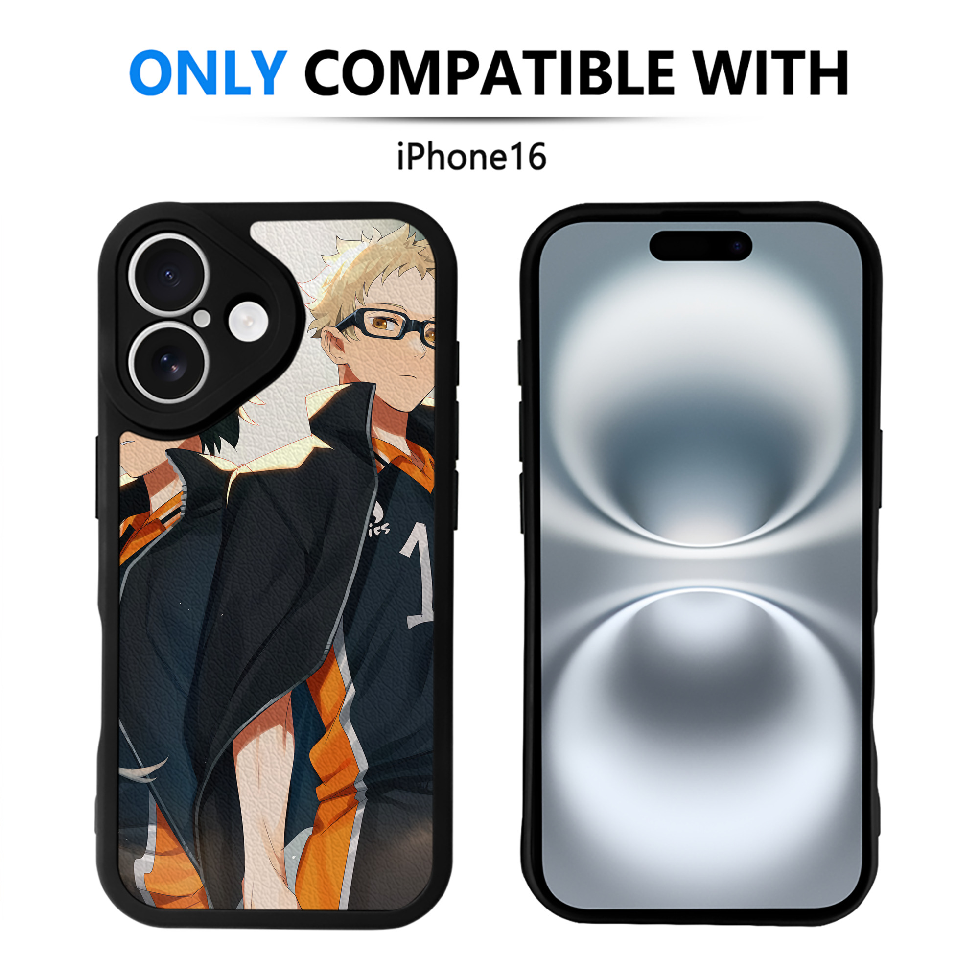 （画像用） ハイキュー!! Haikyu!! 【iPhone 16シリーズ対応】シリコンスマホケース（レザー調） 材質：シリコン
